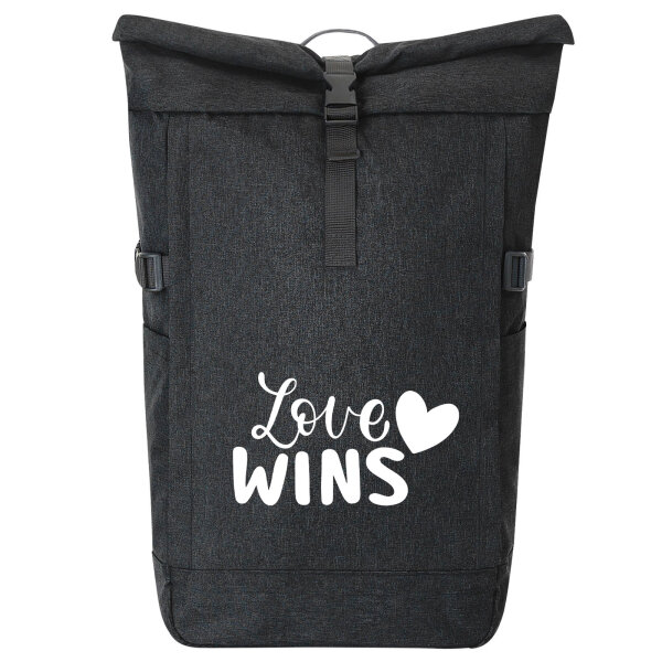 Kurierrucksack Love wins Herz 30-44 Liter Black Melange