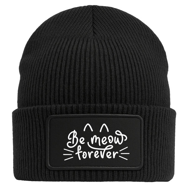 Beanie Be meow forever Katze Black Mütze