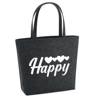 Filzshopper Happy Herzen 22 Liter Filztasche