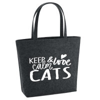 Filzshopper Keep calm and love Cats 22 Liter Filztasche