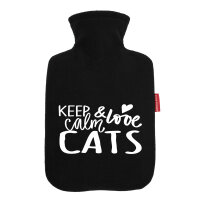 Wärmflasche Keep calm and love Cats