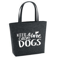 Filzshopper Keep calm and love Dogs 22 Liter Filztasche