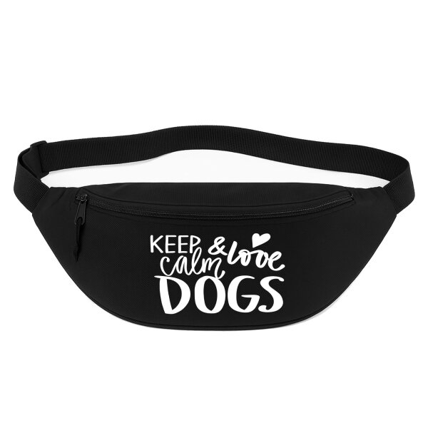 Bauchtasche Keep calm and love Dogs 2,5 Liter Black Crossbody Bag