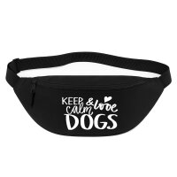 Bauchtasche Keep calm and love Dogs 2,5 Liter Black...