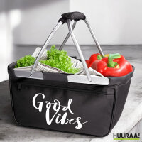 Einkaufskorb faltbar Good Vibes Schriftzug 20 Liter...