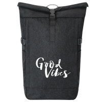 Kurierrucksack Good Vibes Schriftzug 30-44 Liter Black...