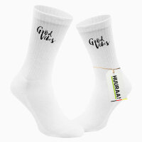 Socken Good Vibes Schriftzug Größe 37/46 White Motiv Tennissocken