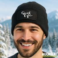 Beanie Great Life Schriftzug Black Mütze