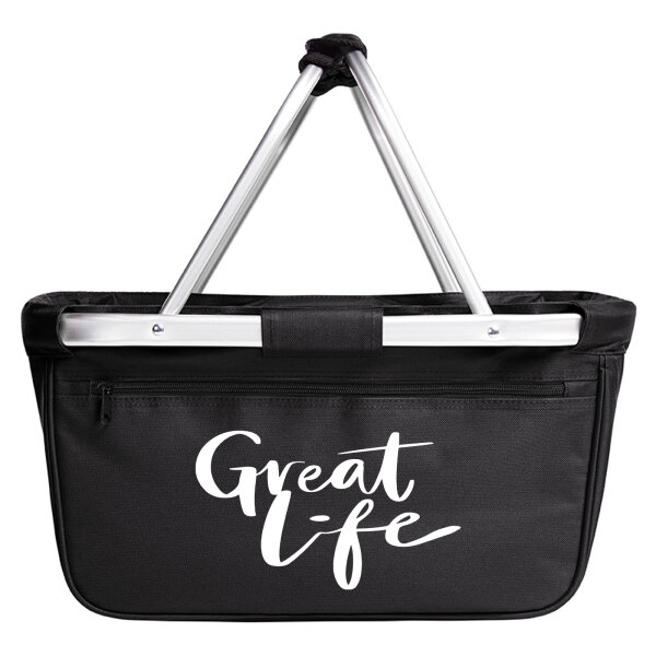 Einkaufskorb faltbar Great Life Schriftzug 20 Liter Tragekorb Black