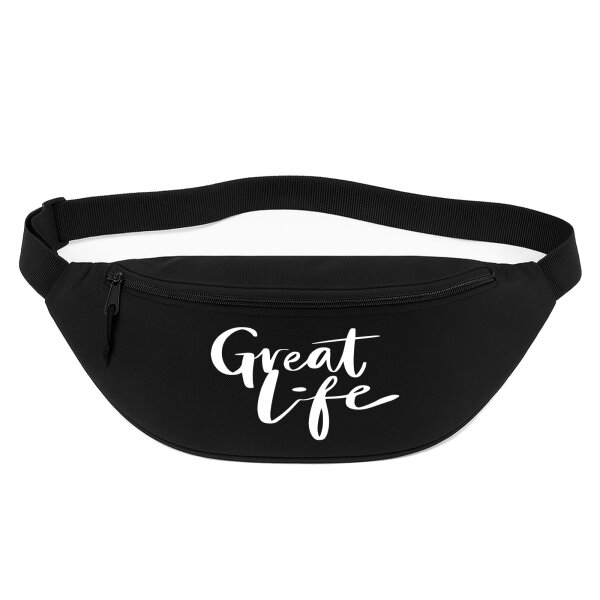 Bauchtasche Great Life Schriftzug 2,5 Liter Black Crossbody Bag
