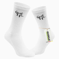 Socken Great Life Schriftzug Größe 37/46 White Motiv Tennissocken