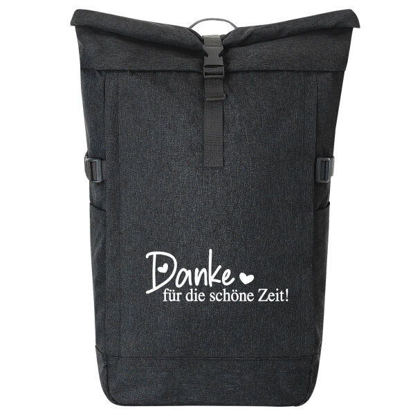 Kurierrucksack Danke für die schöne Zeit Herzen 30-44 Liter Black Melange