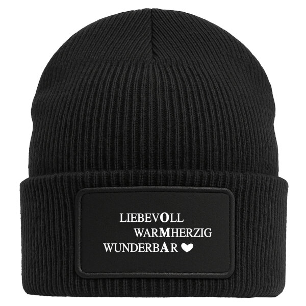 Beanie Liebevoll Warmherzig Wunderbar Oma Black Mütze
