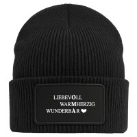 Beanie Liebevoll Warmherzig Wunderbar Oma Black Mütze