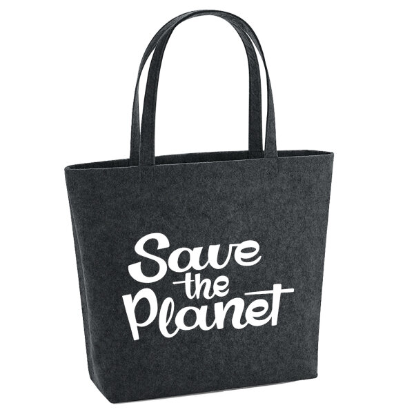 Filzshopper Save the Planet Schriftzug 22 Liter Filztasche