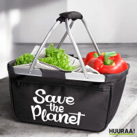 Einkaufskorb faltbar Save the Planet Schriftzug 20 Liter...