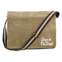 Umhängetasche Save the Planet Schriftzug 14 Liter