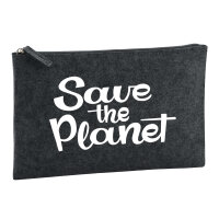 Kulturbeutel Save the Planet Schriftzug 1 Liter Filz...