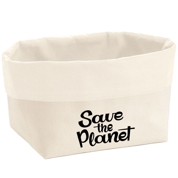 Organizer Save the Planet Schriftzug Aufbewahrungskorb
