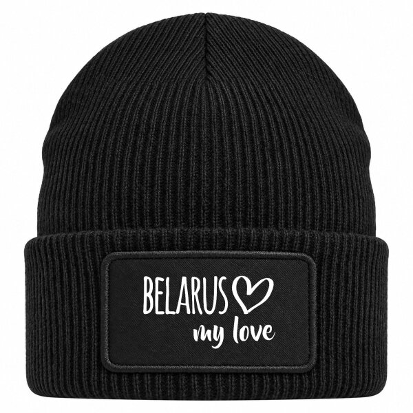 Beanie mit Patch Belarus my love Black