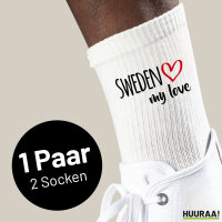 Socken Sweden my love Größe 37/46 White Motiv...