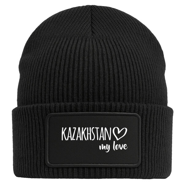 Beanie Kazakhstan my love Black Mütze