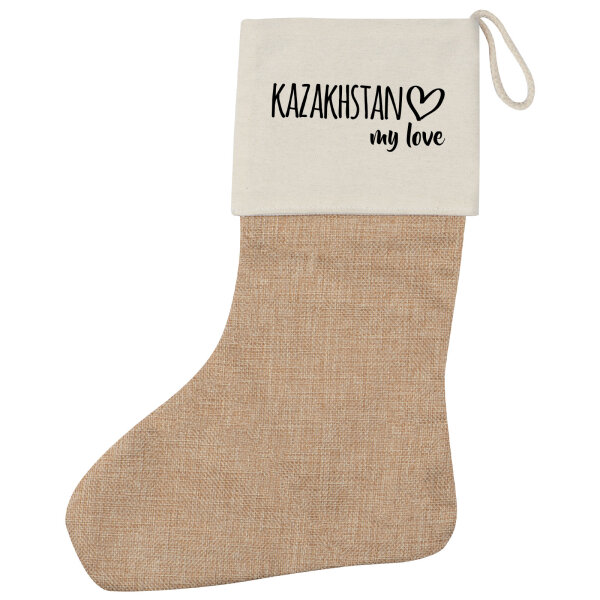 Weihnachtsstrumpf Kazakhstan my love Beige