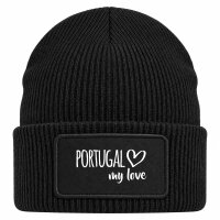 Beanie mit Patch Portugal my love Black