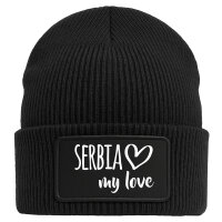 Beanie Serbia my love Black Mütze