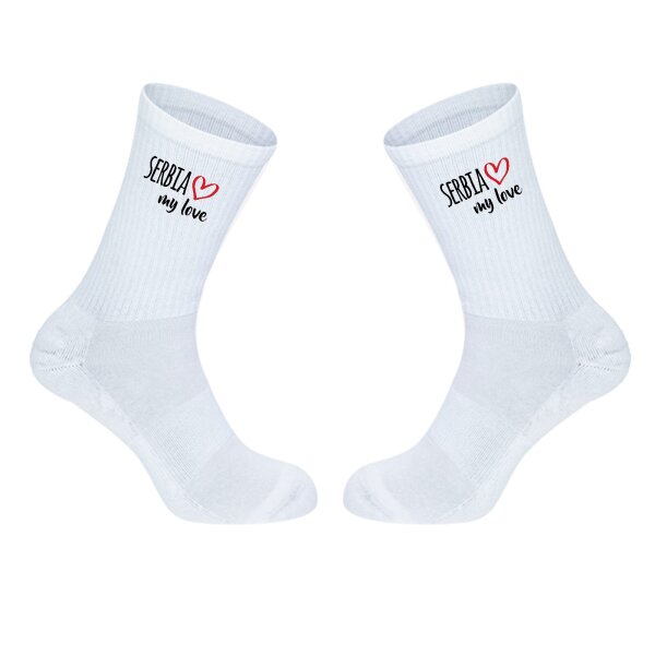 Unisex Socken Serbia my love Baumwolle