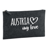 Kulturbeutel Austria my love 1 Liter Filz Charcoal...