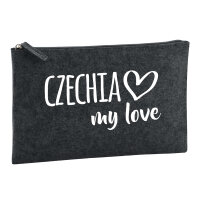 Kulturbeutel Czechia my love 1 Liter Filz Charcoal...