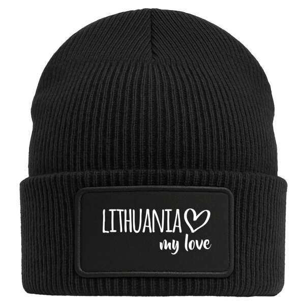 Beanie Lithuania my love Black Mütze