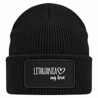 Beanie mit Patch Lithuania my love Black