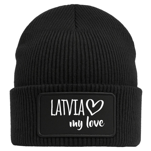Beanie Latvia my love Black Mütze