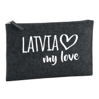 Kulturbeutel Latvia my love 1 Liter Filz Charcoal...