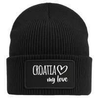 Beanie Croatia my love Black Mütze