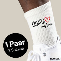 Socken Croatia my love Größe 37/46 White Motiv...