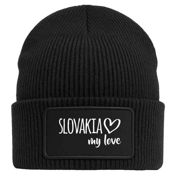 Beanie Slovakia my love Black Mütze