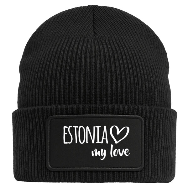 Beanie Estonia my love Black Mütze