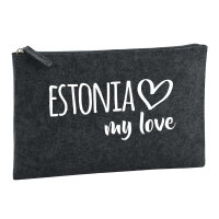Kulturbeutel Estonia my love 1 Liter Filz Charcoal...