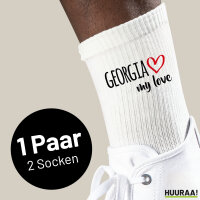 Socken Georgia my love Größe 37/46 White Motiv...
