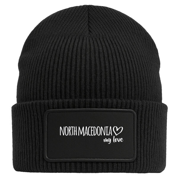 Beanie North Macedonia my love Black Mütze