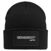 Beanie North Macedonia my love Black Mütze