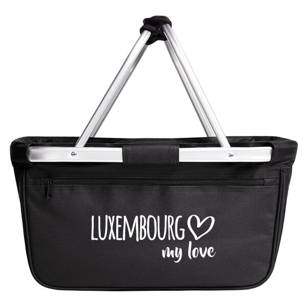 Einkaufskorb faltbar Luxembourg my love 20 Liter Tragekorb Black