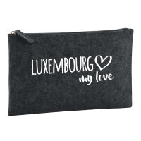 Kulturbeutel Luxembourg my love 1 Liter Filz Charcoal...