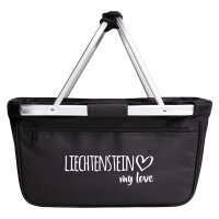 Einkaufskorb faltbar Liechtenstein my love 20 Liter Tragekorb Black