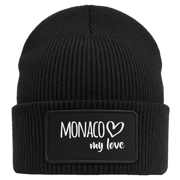 Beanie Monaco my love Black Mütze