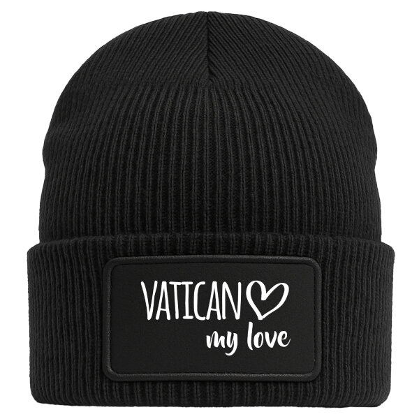 Beanie Vatican my love Black Mütze