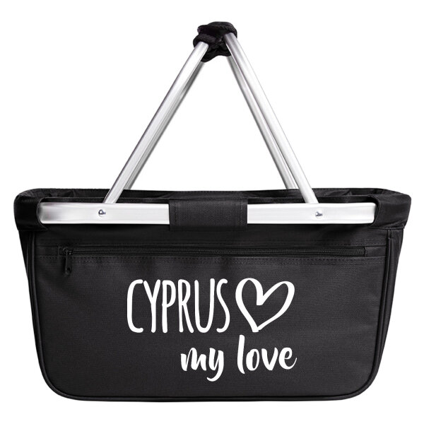 Einkaufskorb Cyprus my love in Black, faltbar, 20 Liter